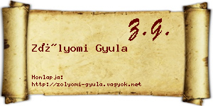Zólyomi Gyula névjegykártya