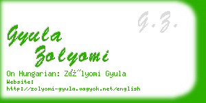 gyula zolyomi business card